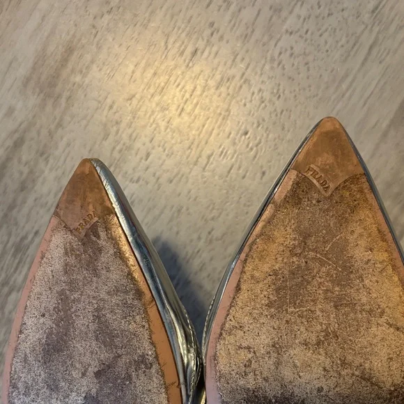 Prada - Metallic Silver Flats - Picture 5 of 8